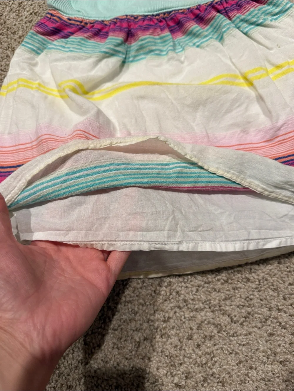 GAP Mint Tank Dress with Multicolor Striped Skirt